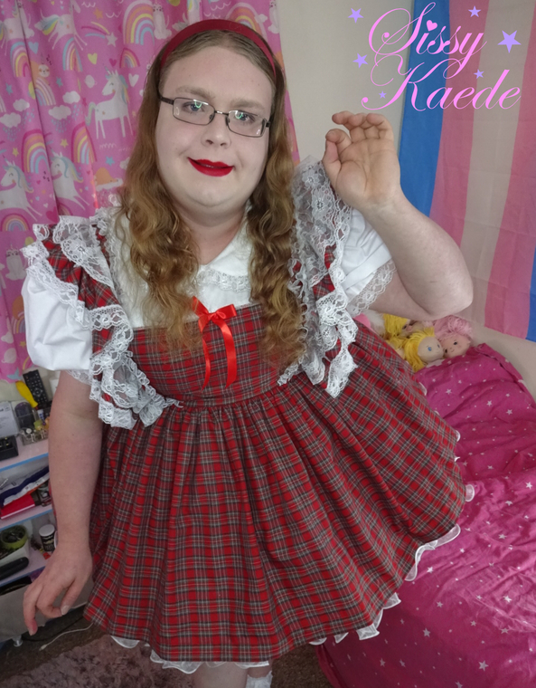 Click here to see the image in full size. Red Sissy School Girl Tonight - Just relaxing in the beast way a sissy can, sissy,abdl,nappy,sissy school girl,prissy sissy,sissy dress,sissy girl, Diaper Lovers,Adult Babies,Sissy Fashion,Dolled Up