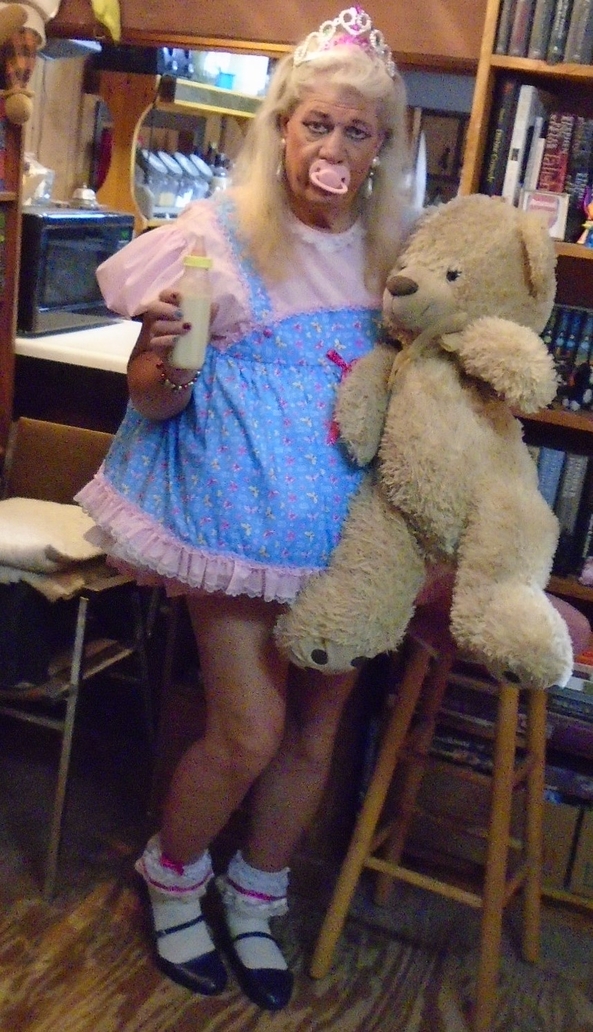 Little Girl pansy ~~  New Year and still a sissy  !! - pansy has some new pictures for all us sissies. The little girl plays with her stuffies on the floor, enjoys her bottle of formula, and outside is FORCED to sit in a cramped box until her diaper is sufficiently filled with wetty's and messy's, sissy,humiliation,permanent age regression,diapers,adult little girl, Adult Babies,Thumb Sucking,Diaper Lovers,Sissy Fashion