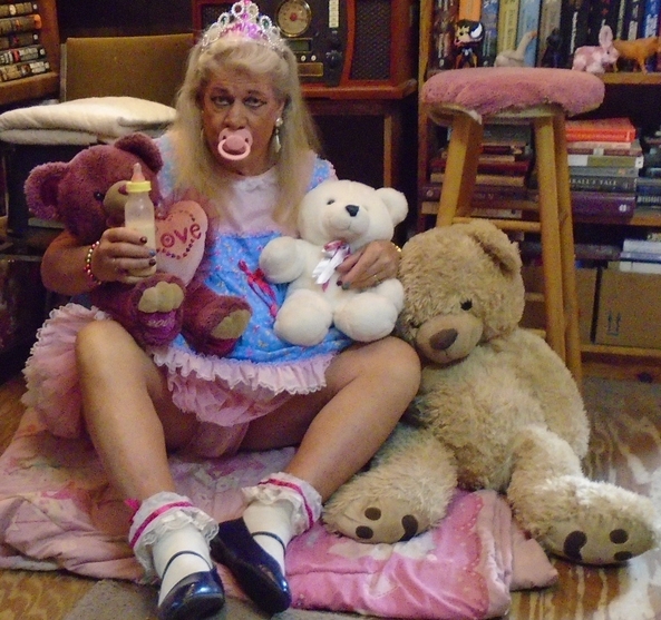 Little Girl pansy ~~  New Year and still a sissy  !! - pansy has some new pictures for all us sissies. The little girl plays with her stuffies on the floor, enjoys her bottle of formula, and outside is FORCED to sit in a cramped box until her diaper is sufficiently filled with wetty's and messy's, sissy,humiliation,permanent age regression,diapers,adult little girl, Adult Babies,Thumb Sucking,Diaper Lovers,Sissy Fashion