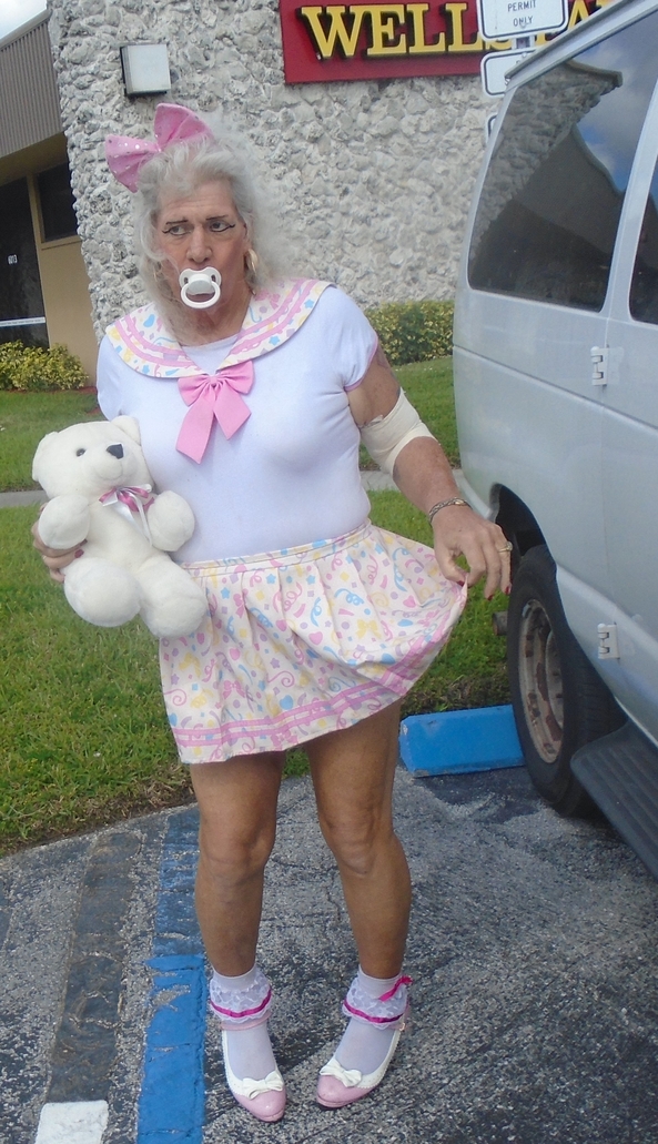 sissy little girl pansy in public - Daddy/Master went to the Bank yesterday, and DEMANDED this sissy go in, so that everyone could see my outfit, my pacifier, and stuffy. A bank Lady who knows Master, and know that i am a sissy little girl, told me that i looked 