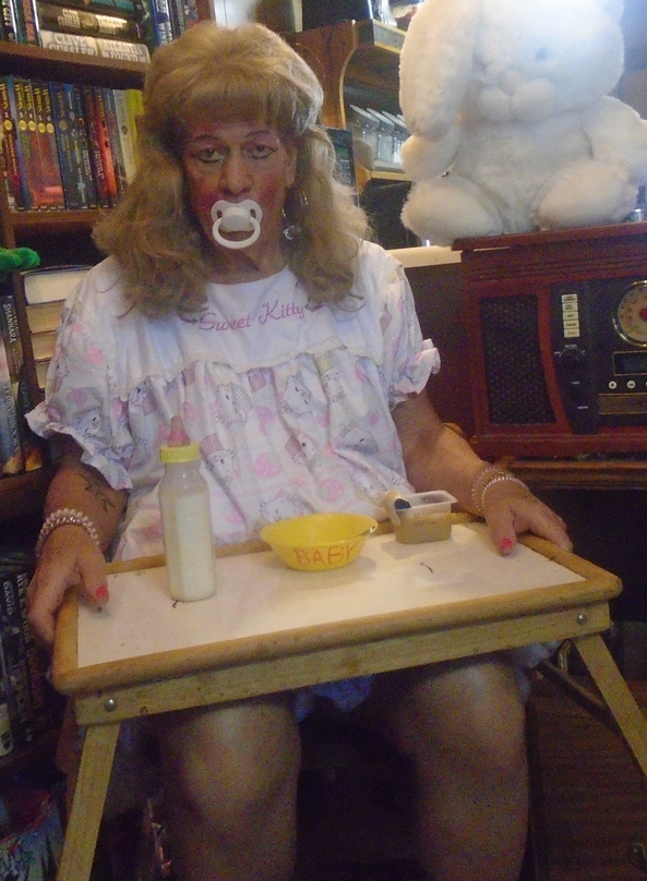 sissy little girl pansy's lunch time - pansy enjoys being feed her baby food and bottle of Formula from her Daddy, sissy,humiliation,permanent age regression,diapers,adult little girl, Adult Babies,Feminization,Sissy Fashion,Diaper Lovers