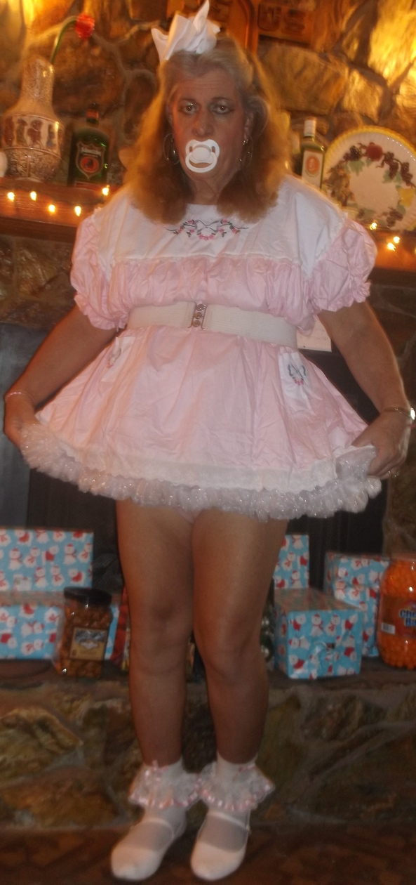 pansy Gronski's 2020 Christmas - Today 12/24, this little girls Daddy/Master took some pictures in front of the fireplace, this sissy can't wait to see if i gots a new dress, new dolly, or new stuffy..Daddy/Master wanted to make sure that everyone sees my New Dress, and Diapers, sissy,adult little girl,diapers,permanent age regression sissy lifestyle, Adult Babies,Diaper Lovers,Holiday,Feminization