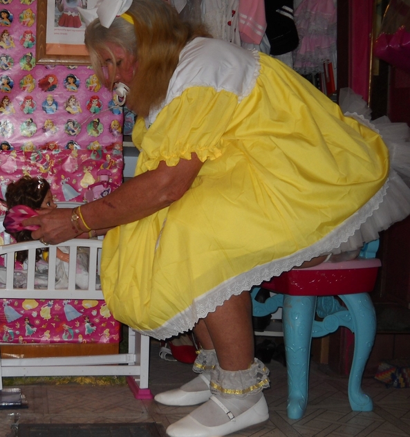 New Christmas Dress - sissy little girl pansy shows us 1 of 2 dresses she got for Christmas, the little girl also got a collection of Dr. Seuss books. pansy also made a video for sissy kiss members (but doesn't seem to upload(. you can watch the entire video on You Tube, sissy,humiliation,permanent age regression, Adult Babies,Diaper Lovers,Feminization
