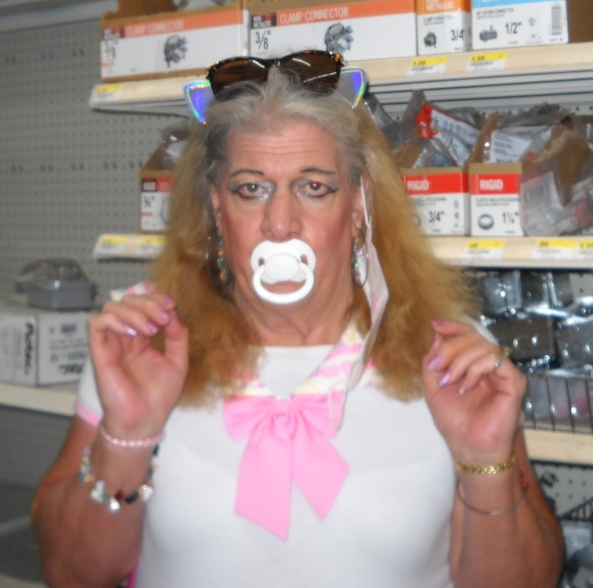 sissy little girl pansy out in public - today i went with Daddy/Master AL to HIS Dr. Appt., and then to a Hardware store.. At the store this sissy little girl saw and heard 3 Grown-up Girls pointing and laughing at how i was dressed, i did hear them call me a 