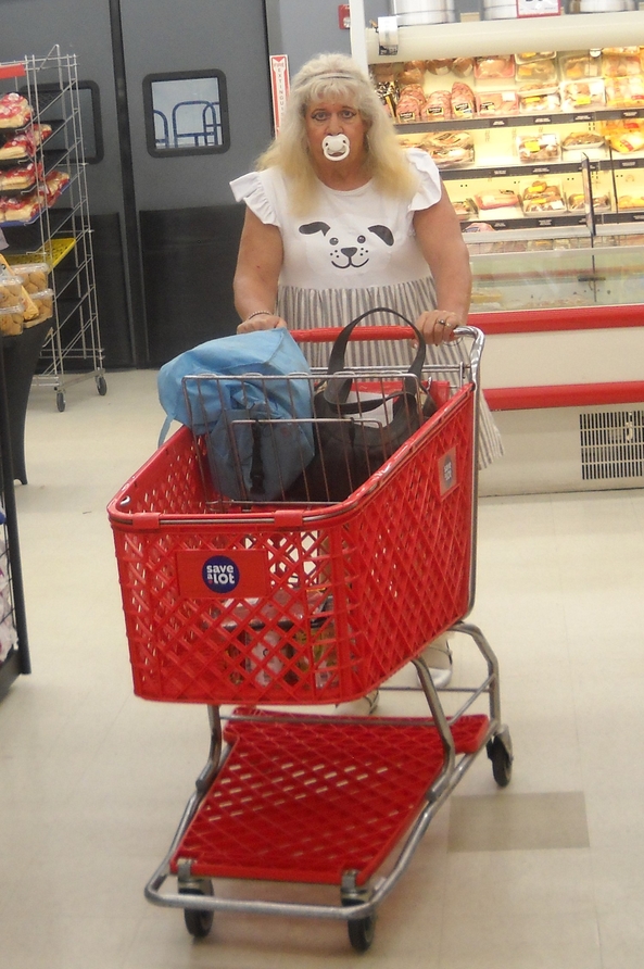 sissy little girl pansy out food shopping... - some members habe requested to see pictures of this little girl out in public, well here, pansy is out with her Daddy/Master...and in picture #5, the sissy is actually wetting her diaper un public..good thing for plastic diaper pants, sissy,humiliation,permanent age regression,diapers,adult little girl, Adult Babies,Diaper Lovers