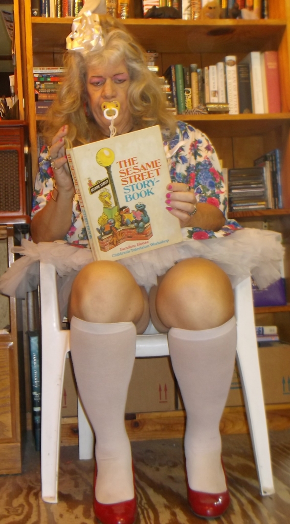 A typical day for sissybaby pansy - sissybaby pansy reads its storybook and does some colouring. The sissybaby no longer performs anything remotely 'adult' (except, some cleaning at times), the sissy is only permitted to do things that an actual 3 year old would do, sissy,humiliation,adult baby,age regression, Adult Babies