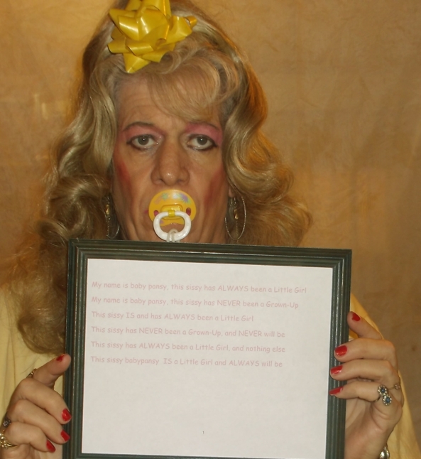 babypansy's sissy Mantra  - At least 3 times a day, babypansy is instructed to recite its sissy 