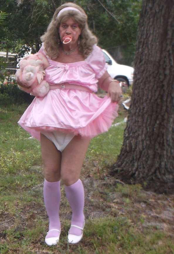sissy little girl pansy shows us her new pink dress - sissy little girl pansy needs to walk everyday to build up her stamina since the cancer, what would you think if you saw her dressed like a little girl walking past your house? ... pansy hopes you would humiliate her and take pictures of her, sissy,humiliation,adult little girl, Adult Babies,Feminization,Diaper Lovers