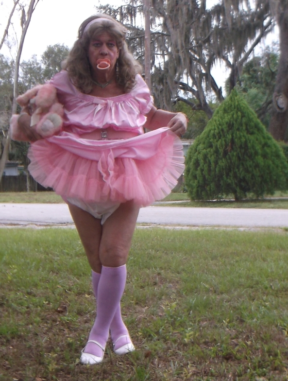 sissy little girl pansy shows us her new pink dress - sissy little girl pansy needs to walk everyday to build up her stamina since the cancer, what would you think if you saw her dressed like a little girl walking past your house? ... pansy hopes you would humiliate her and take pictures of her, sissy,humiliation,adult little girl, Adult Babies,Feminization,Diaper Lovers