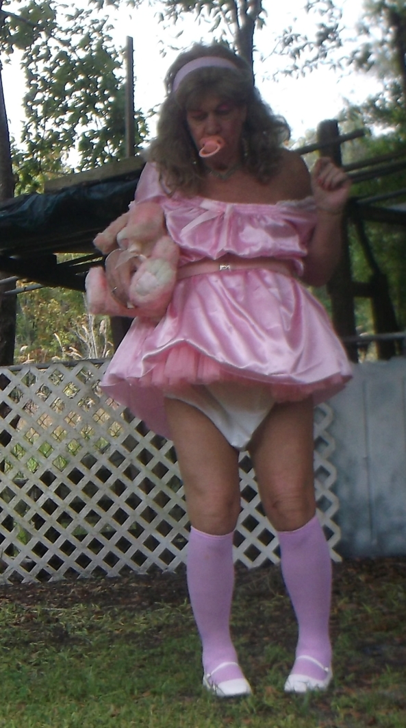 sissy little girl pansy shows us her new pink dress - sissy little girl pansy needs to walk everyday to build up her stamina since the cancer, what would you think if you saw her dressed like a little girl walking past your house? ... pansy hopes you would humiliate her and take pictures of her, sissy,humiliation,adult little girl, Adult Babies,Feminization,Diaper Lovers