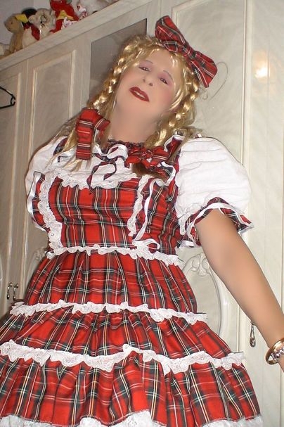 Sissy's little tartan dress - What I am wearing today? Tartan!, sissy,pansy,dolled up, Dolled Up,Feminization