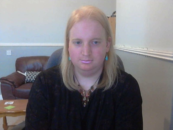 no fringe yet but long :), hair,lipstick, Feminization,Slow Change