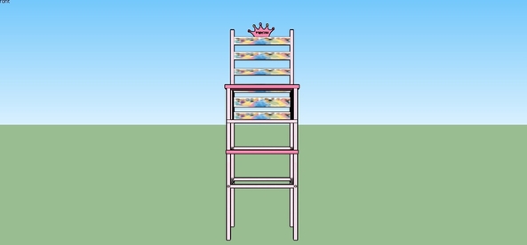 Princess High Chair - An Adult Baby High Chair, adult baby high chair,princesses,sissy,3D model,Sketchup, Feminization,Fairytale,Sissy Fashion