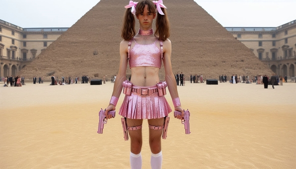 Sissy Lara Croft - An AI Generated Image (AI Text To Image Generator), sissification,sissy image,lara croft,tomb raider, Feminization,Sissy Fashion,Dolled Up