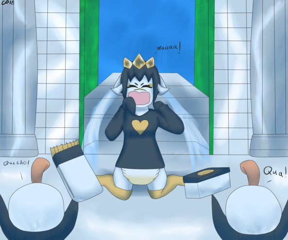 Crying Quacho Queen - Looks like the Queen needs a change!, baby penguine, Diaper Lovers,Adult Babies,Pop Culture