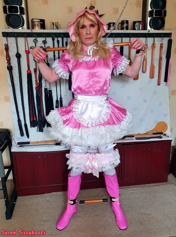 Auntie Kay punishes and humiliates sissy maid sarah - So happy to serve Auntie Kay as her collared pink sissy maid, even despite the rather intense punishment and humiliation I would receive including a sign detailing my embarrassing status., Auntie,sissy,punishment,humiliation,nappies,plastic panties,discipline,Dominant,submissive,BDSM, Adult Babies,Feminization,Sissy Fashion,Spankings,Diaper Lovers,Bondage,Dolled Up
