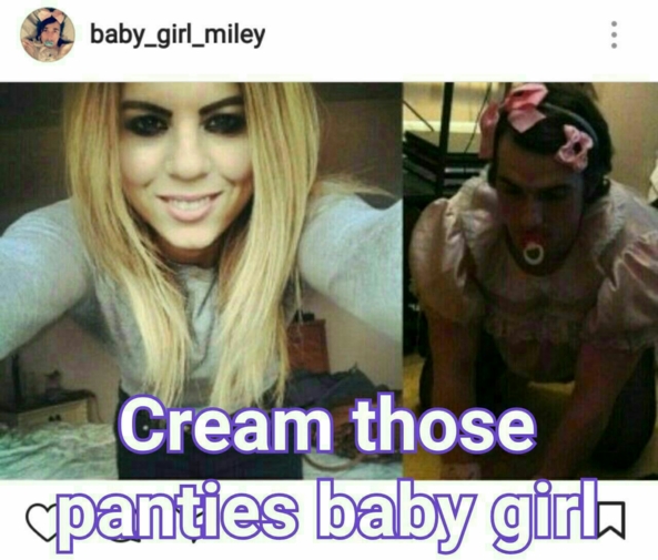 Captions of baby Miley, Sissy loser pathetic babysitter, Adult Babies,Diaper Lovers