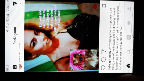 Captions of baby Miley, Sissy loser pathetic babysitter, Adult Babies,Diaper Lovers