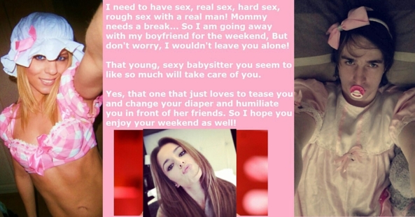 Getting a new babysitter, Sissy girly sitter, Diaper Lovers,Dolled Up,Bad Boy To Good Girl