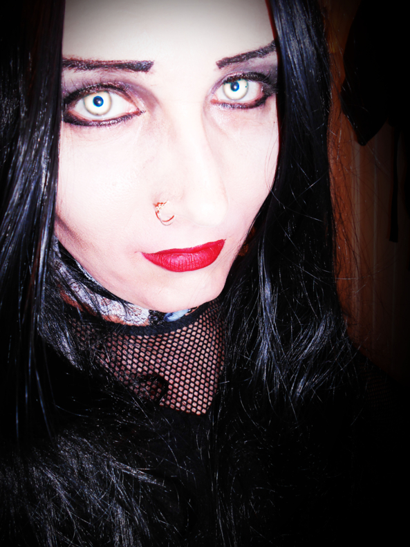 Dark Lilly - My costume for All Hallow's Eve., Halloween goth vampire sissy girl fangs, Feminization,Pansexual Orientation,Sissy Fashion,Fairytale,Dolled Up,Holiday