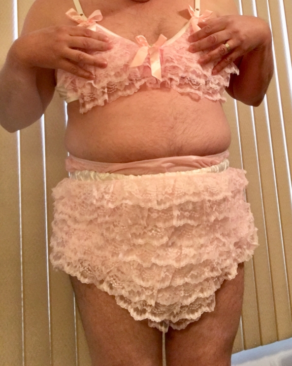 Frilly Training Bra & Diaper Cover - My new training bra, and old diaper cover, Training bra,diaper cover, Adult Babies,Diaper Lovers,Sissy Fashion