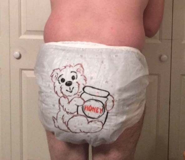 Diapers and frillies.  - Me in some of my diapers, plastic panties, and frilly romper., Diapers,plastic pants,frilly romper, Diaper Lovers,Adult Babies,Sissy Fashion