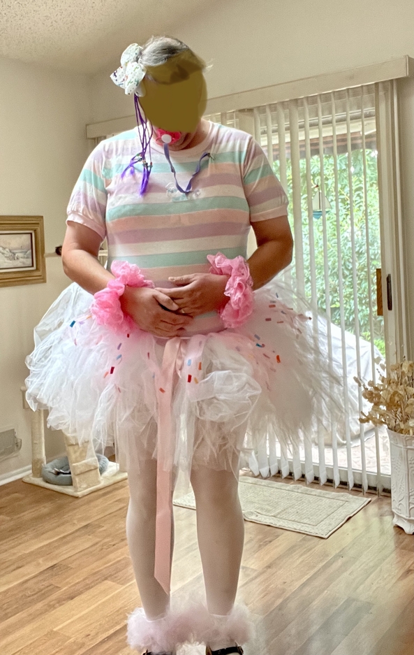 Cupcake Tutu & Diapers - Me wearing my new cupcake tutu, Tutu, Adult Babies