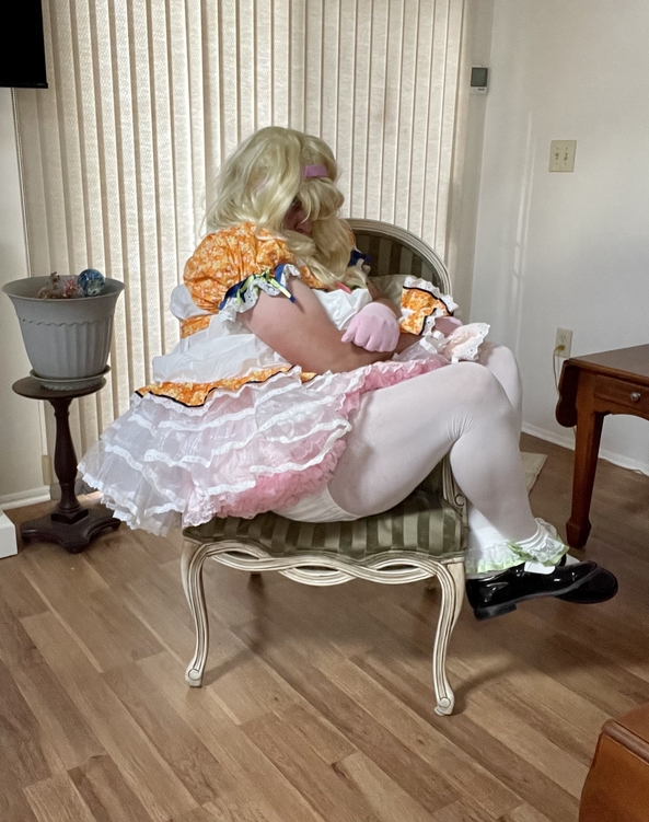 Pouting Sissy.  - Being pouty, and made to show off frilly baby pants., Sissy, Adult Babies