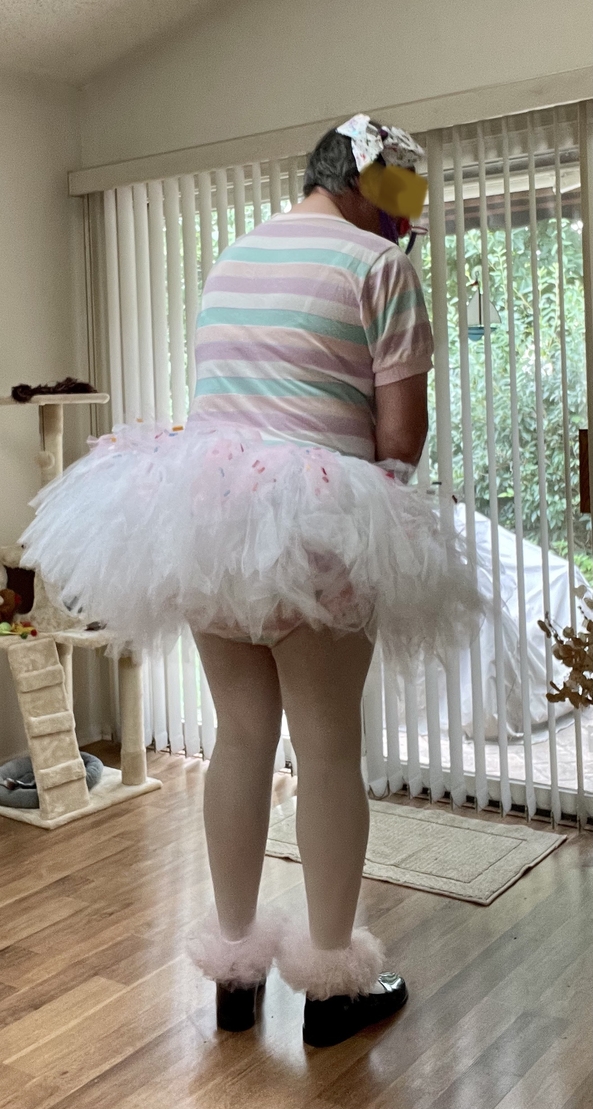 Cupcake Tutu & Diapers - Me wearing my new cupcake tutu, Tutu, Adult Babies
