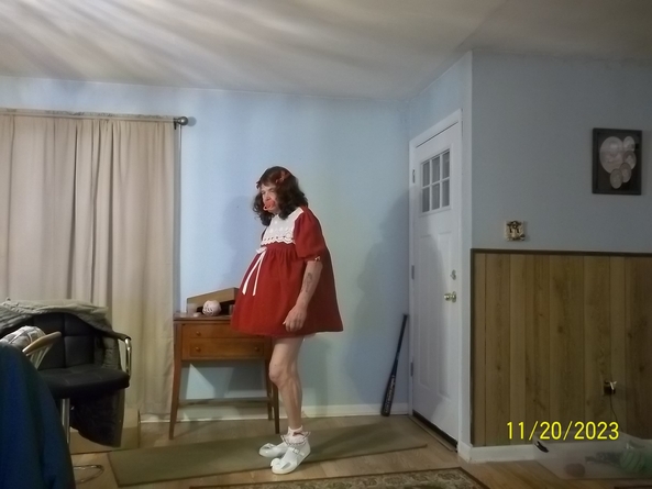 trying on lil sissie's Christmas dress - lil sissie in her Christmasd dress, lil sissie's Mummys pics, Adult Babies,Thumb Sucking,Feminization,Dolled Up,Bad Boy To Good Girl,Diaper Lovers