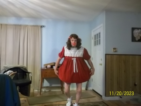 trying on lil sissie's Christmas dress - lil sissie in her Christmasd dress, lil sissie's Mummys pics, Adult Babies,Thumb Sucking,Feminization,Dolled Up,Bad Boy To Good Girl,Diaper Lovers