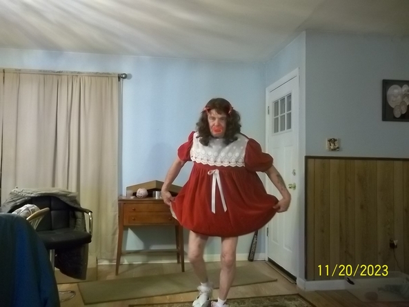 trying on lil sissie's Christmas dress - lil sissie in her Christmasd dress, lil sissie's Mummys pics, Adult Babies,Thumb Sucking,Feminization,Dolled Up,Bad Boy To Good Girl,Diaper Lovers