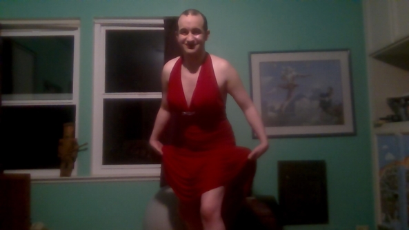 Curtsy:) - Showing off sissy dress:), curtsy,sissy,red,dress,pretty, Feminization,Sissy Fashion