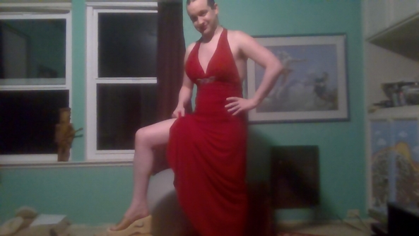 Sissy with attitude:) - Showing off sissy dress:), sissy,dress,red,pretty,attitude,heels, Feminization,Sissy Fashion