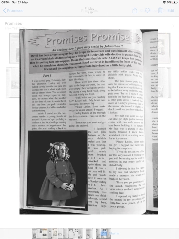 Promises Promises - David’s descent into permanent sissy babyhood, Sissy sissybaby , Adult Babies,Feminization,Diaper Lovers