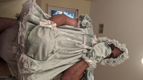 And the winner of mommy's outfit poll for me is...Both - Mommy let you all pick my outfit in our last post.  It was a tie so mommy said I get to show off both.  Was put in the dress all day and the sailor romper for bed time, satin dress,romper, Adult Babies,Sissy Fashion