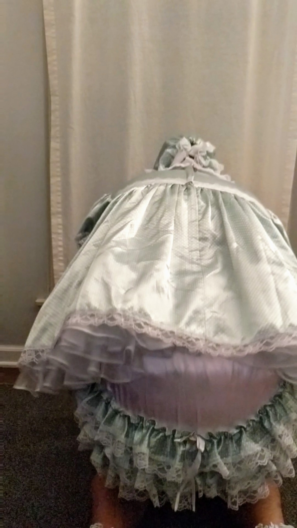 And the winner of mommy's outfit poll for me is...Both - Mommy let you all pick my outfit in our last post.  It was a tie so mommy said I get to show off both.  Was put in the dress all day and the sailor romper for bed time, satin dress,romper, Adult Babies,Sissy Fashion