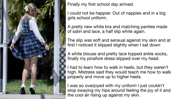 Anabel goes to school - Anabel’s first day and she meets her school mom, Sissy schoolgirl, Feminization,Fairytale,Diaper Lovers,Sissy Fashion