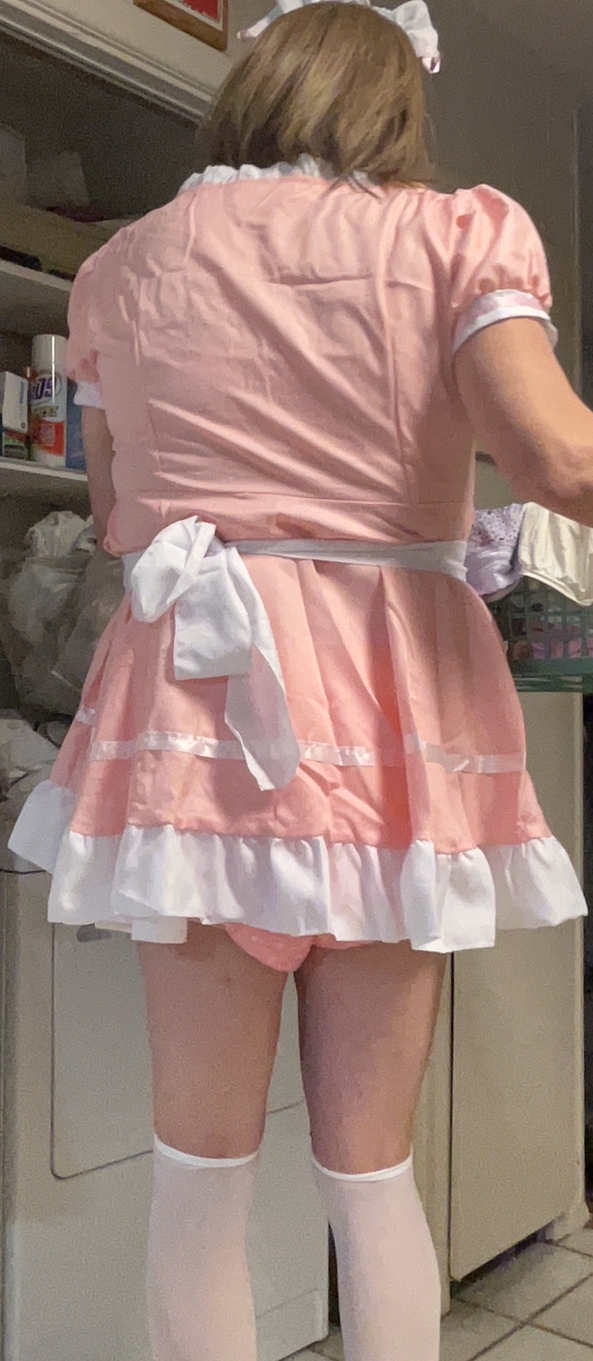 Sissy maid morning chores - Me had to do chores in my new maid dress before mistress changed me and I really hopped I got done before I messed my diaper, Sissy maid,diaper change , Adult Babies,Feminization,Dominating Mistress Or Master,Sissy Fashion,Diaper Lovers