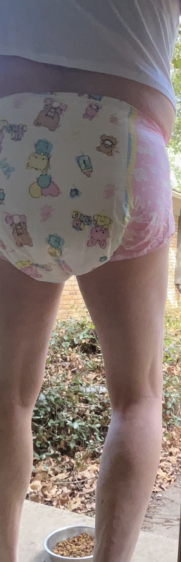 Wanting to play outside  - I wanted to go an play but I complained not like this in my shorts my diaper shows She said ok then no shorts it is , Thick diapers,defiant baby , Adult Babies,Feminization,Sissy Fashion,Bad Boy To Good Girl