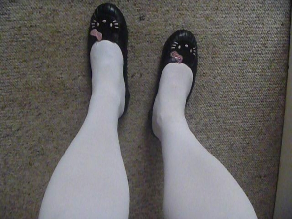 New shoes from Daddy - NIce soft tights and new shoes a gift from Daddy, Tights,shoes,Hello Kitty,cute,sissy, Sissy Fashion,Dolled Up,Feminization,Adult Babies,Bad Boy To Good Girl